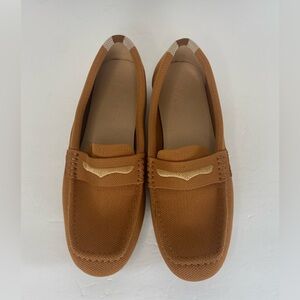 JBB Women's Loafers Moccasins Flat Shoes Size 40 US 9.5 Color Tan Knit Driving